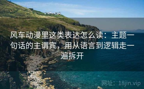 风车动漫里这类表达怎么读：主题一句话的主谓宾，用从语言到逻辑走一遍拆开